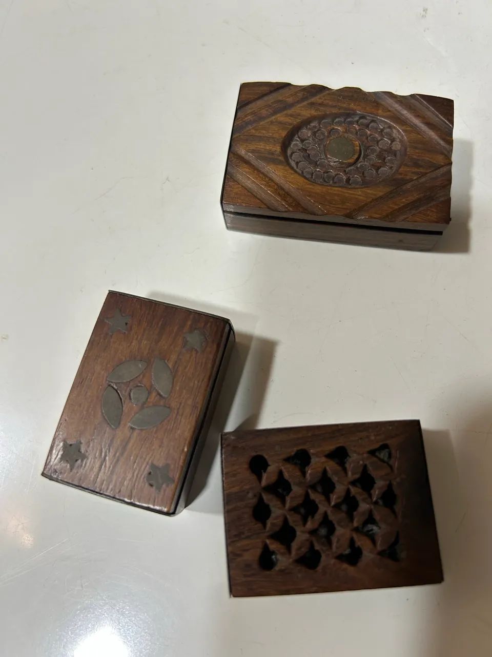 Lote com 3 caixinhas de madeira nobre  - Foto 4