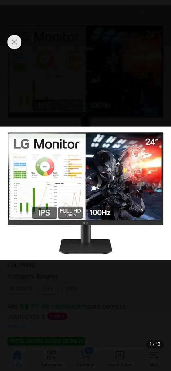 Monitor LG 24 polegadas