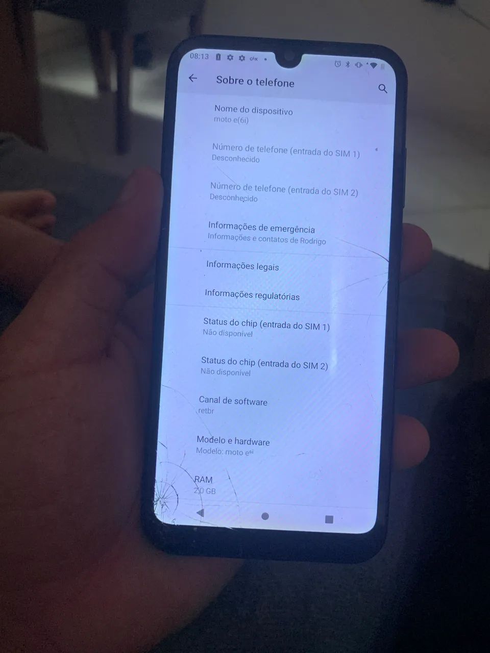 Celular Motorola moto e