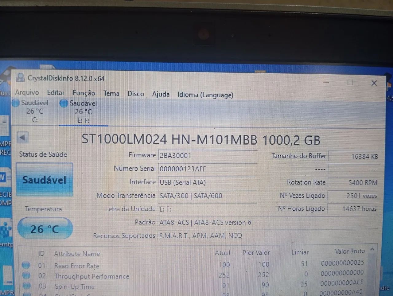 HD 1 TERA SAUDÁVEL FUNCIONANDO NORMALMENTE R$129.90 - Foto 2