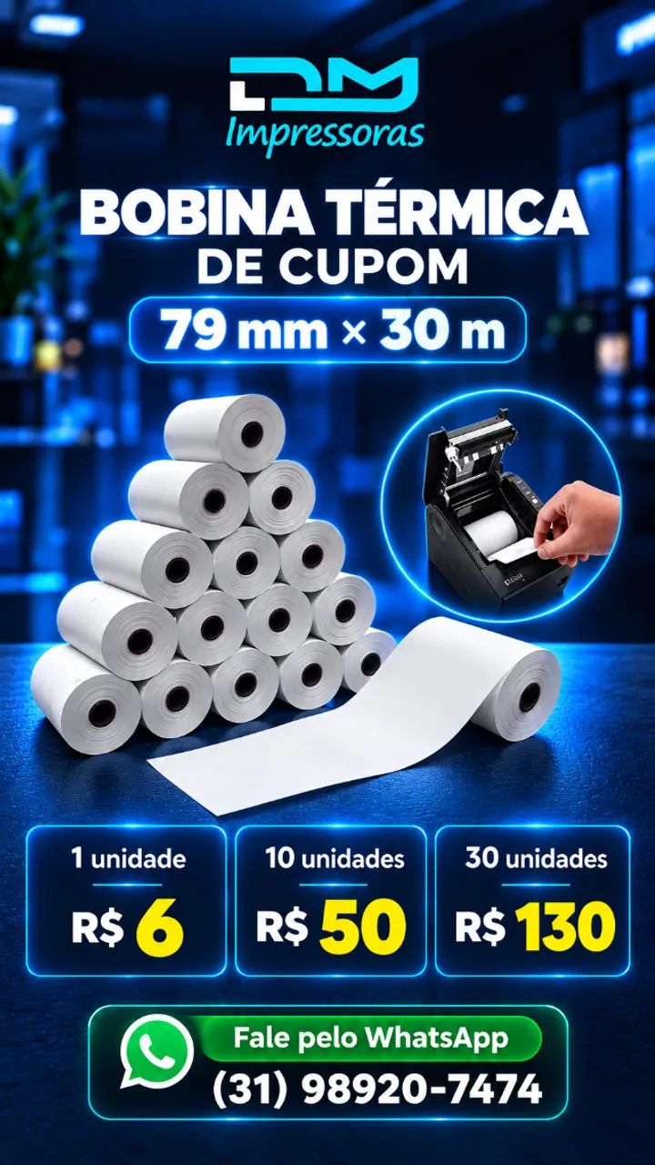Bobinas Térmicas Para Cupom e Pedidos