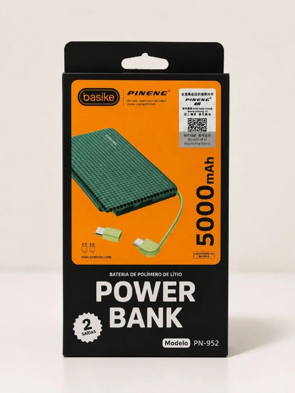 Power Bank 5000mAh Basike pineng novo com cabo