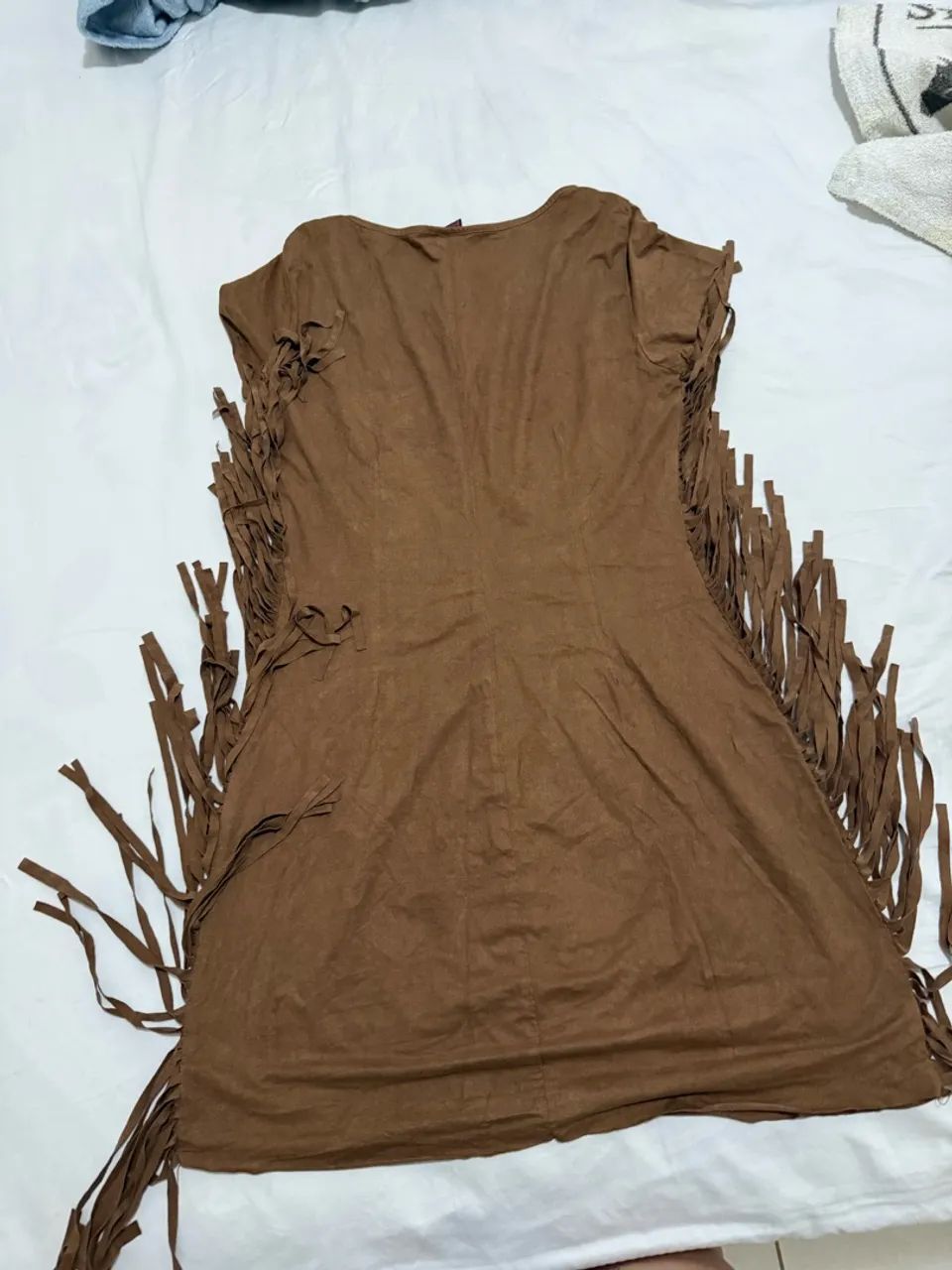 Vestido country marrom franja  - Foto 2