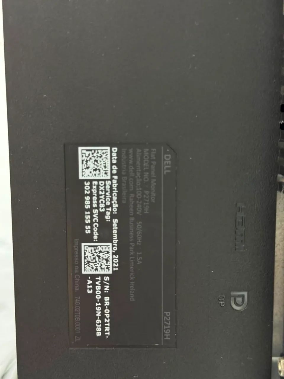 Monitor Dell P2719H quse novo