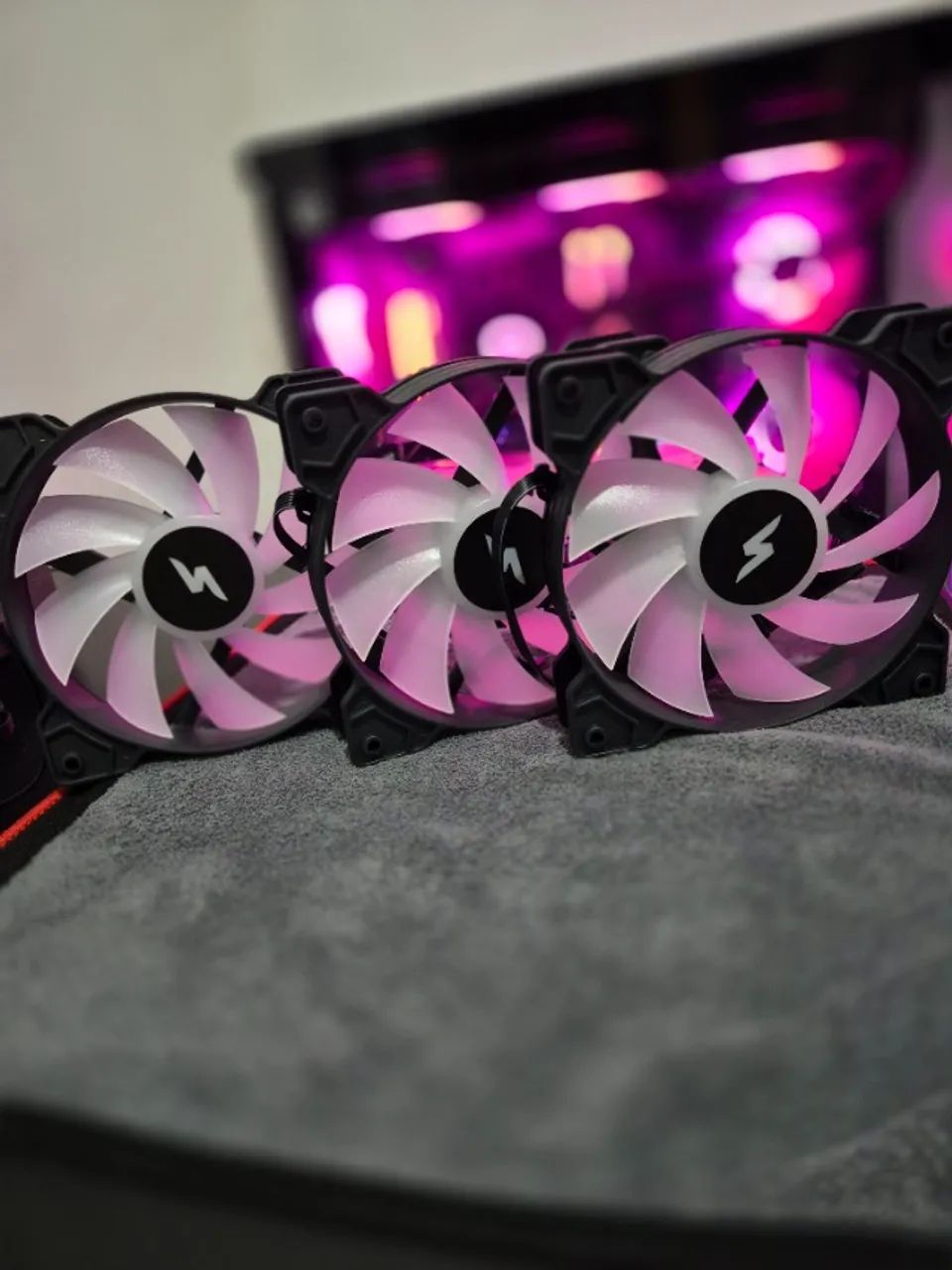 Kit 3 Fans SuperFrame Swift 120mm ARGB c/ Controladora - Foto 3