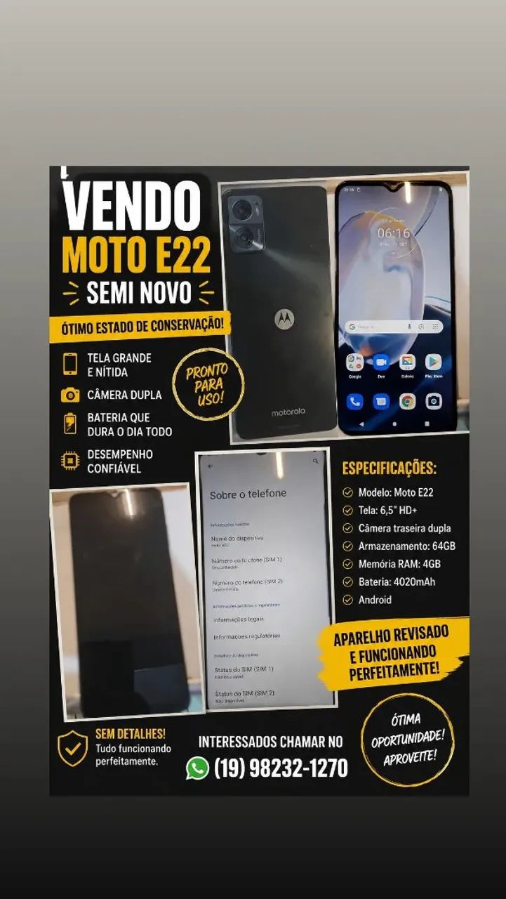 Celular motorola E22