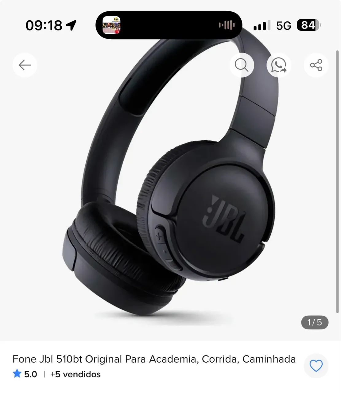 Fone de ouvido JBL