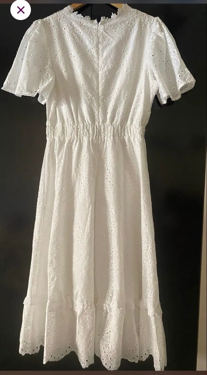 Vestido midi branco noiva civil - Foto 4