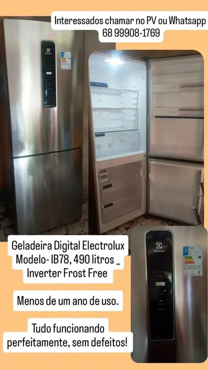 Geladeira Electrolux Digital-Congelador Inverse