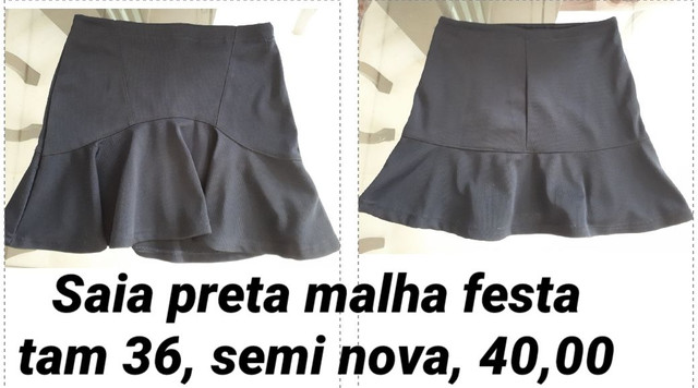 saia preta de malha