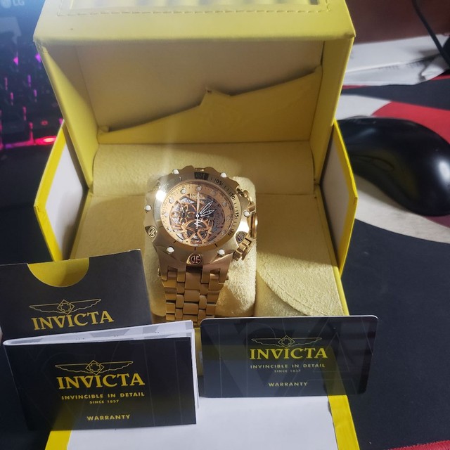 Relogio invicta hybrid skeleton 18k 