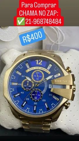 Relógio Diesel 10 Bar Nega Chief Funcional Fundo Azul  - Foto 4