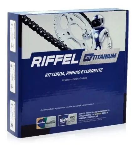 Kit Relação Titan Fan Start 150/160 Riffel Aço 1045 Promoçã - Foto 3