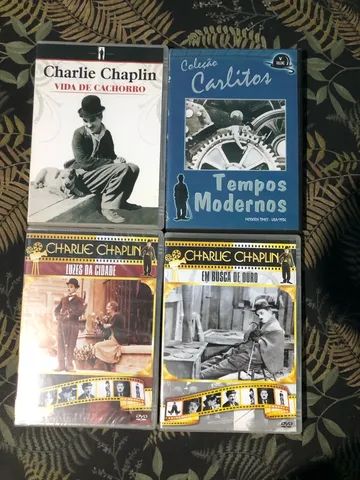 Coleção 4 dvds Charlie Chaplin lote filme 