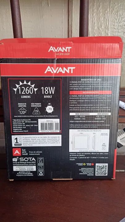 Painel de Led para imbutir AVANT 18W Bivolt  - Foto 4