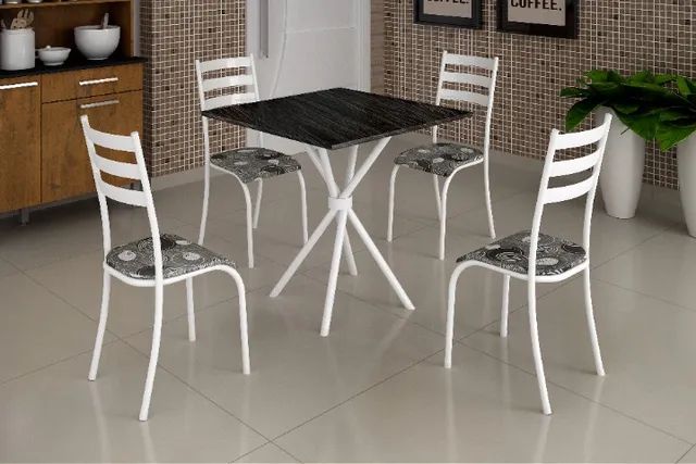 Mesa 4 Cadeiras Aço/Granito - Foto 2