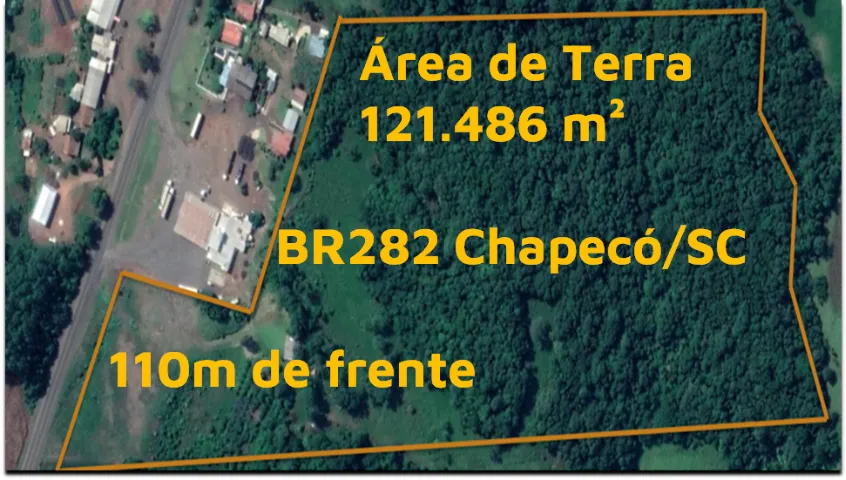 Excelente área de terra em Chapecó-SC (Distrito Sede Figueira) - 121.486m²