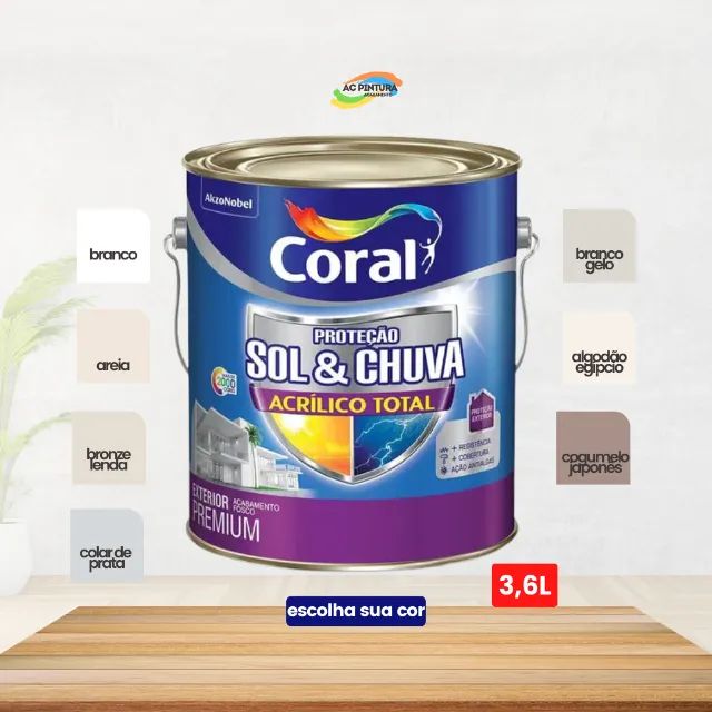 Tinta Coral Sol e Chuva Externo Premium Lata Galão  - Foto 3