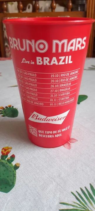 Copos Oficiais Bruno Mars Budweiser Rio de Janeiro - Foto 2