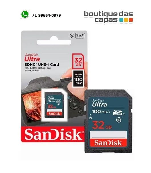 Cartão Memória SDXC Sandisk Ultra Sd 100mbs 32gb Full Hd Original (SDXC)