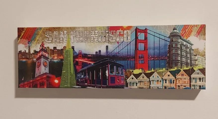 Quadro horizontal San Francisco colorido - 27 x 15 cm - Foto 2
