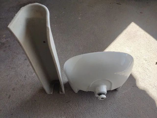 Pia/Lavatório c/ Coluna para banheiro - Cinza Claro - Foto 4