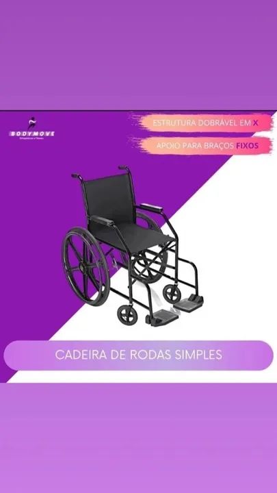 Cadeira de Rodas Simples Dobrável