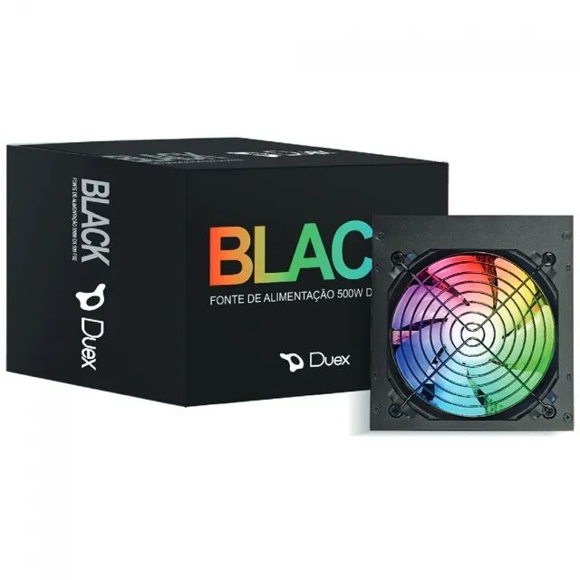 Fonte ATX 500W Duex DX 500FSE RGB - WZetta