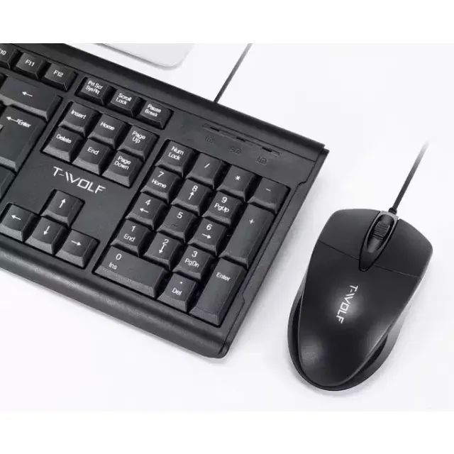 Kit Teclado e Mouse Com Fio USB Qualidade 