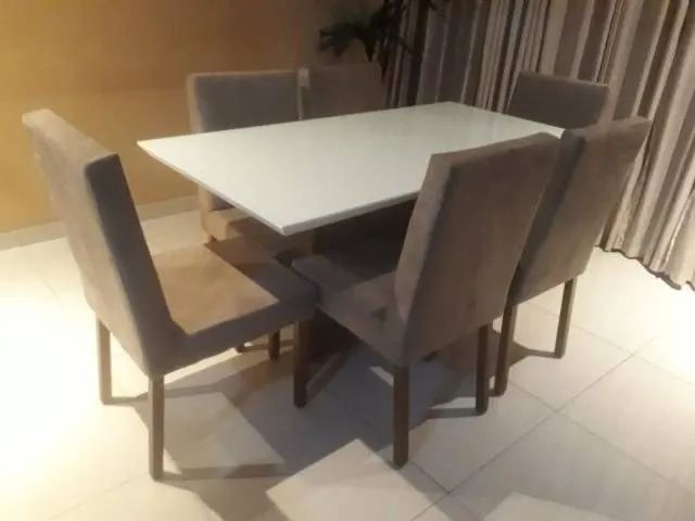 Mesa 6 cadeiras madeira maciça  - Foto 2