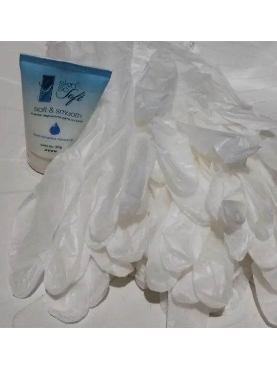 1 kit de luva descartável com 17 pares+1 creme depilatório para o rosto da Avon