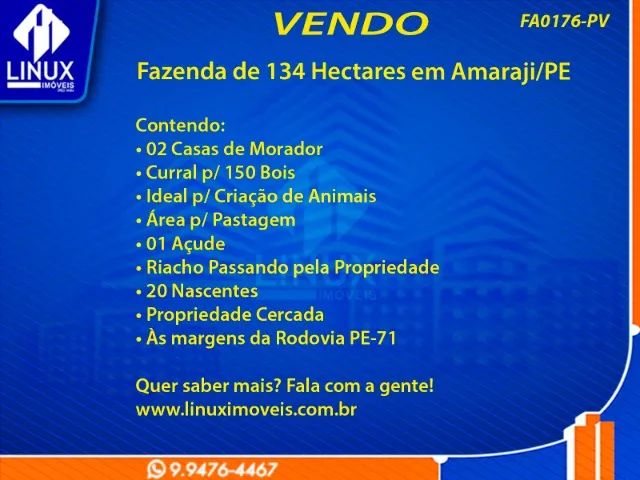 Fazenda em Amaraji/PE à Venda (FA0176-PV) - Foto 2