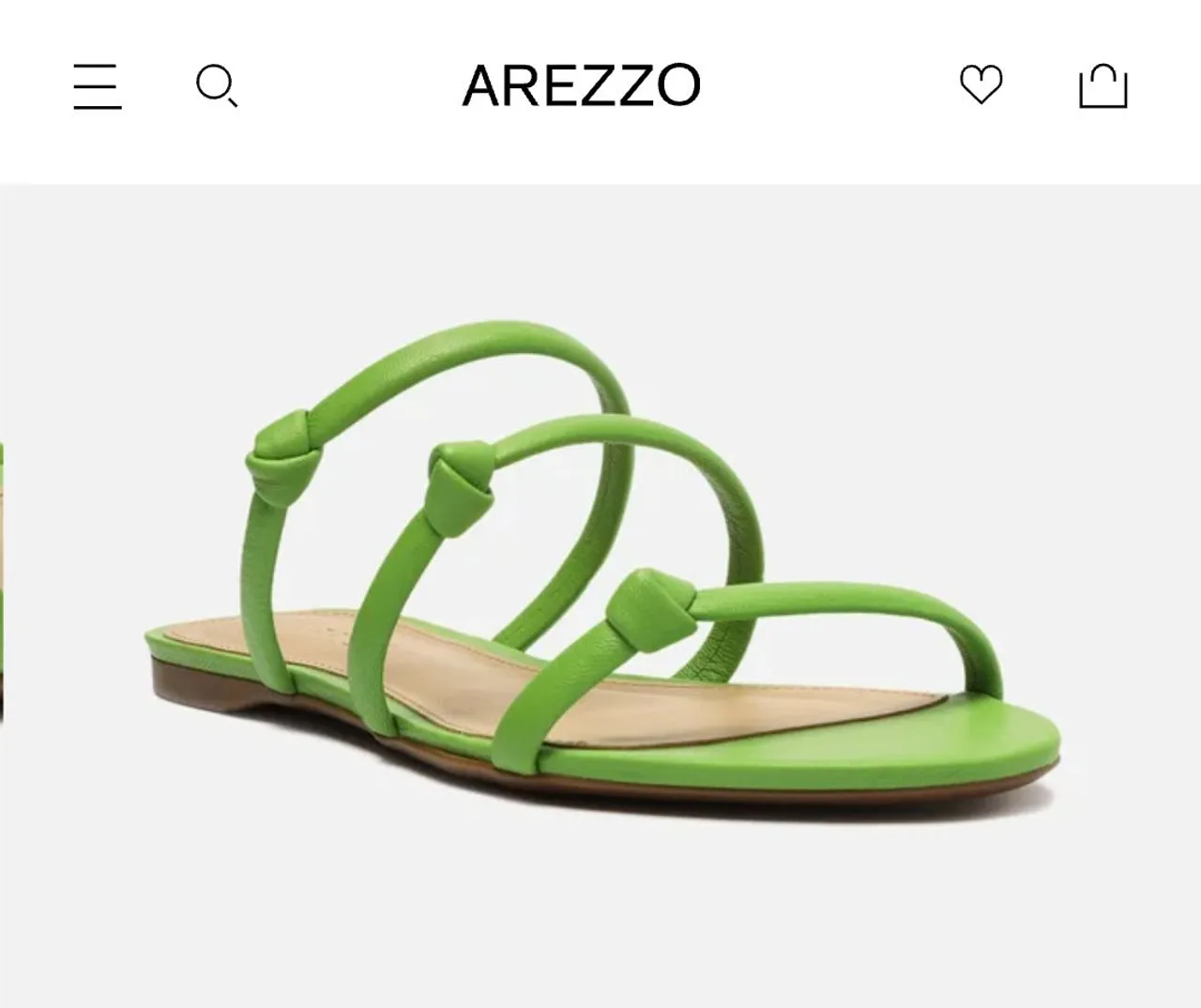 Sandália rasteira verde AREZZO