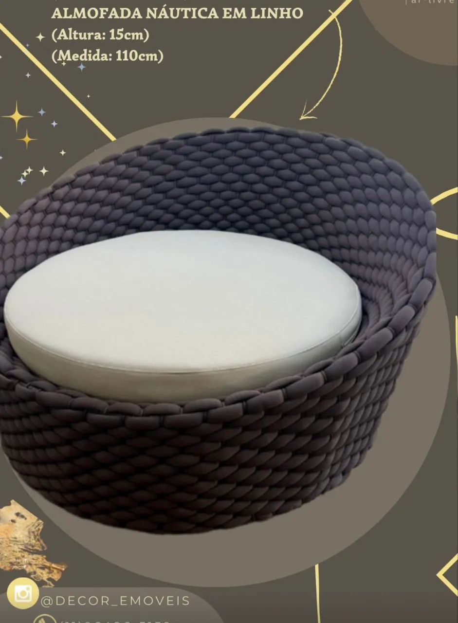 Ostra chaise sofa tricô enchimento almofada nautica