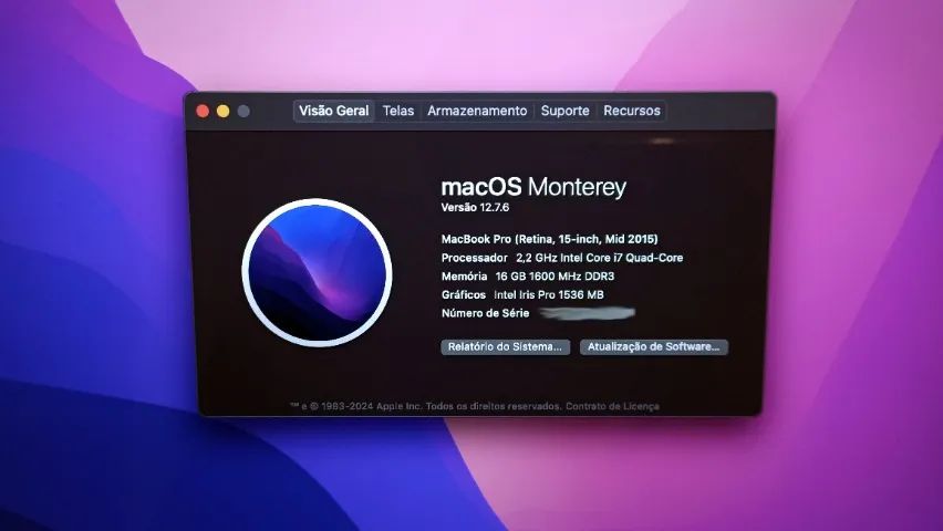 Macbook Pro A1398 16gb 2tb Ssd Intel I7 2015 - Ótimo Estado Macbook Pro A1398 16gb 2tb Ssd Intel I7 2015 - Ótimo Estado