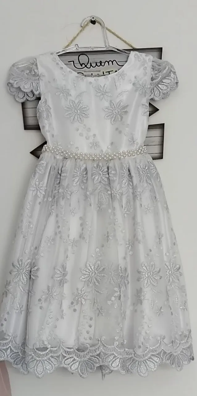 Vestido de Festa Infantil renda bordada