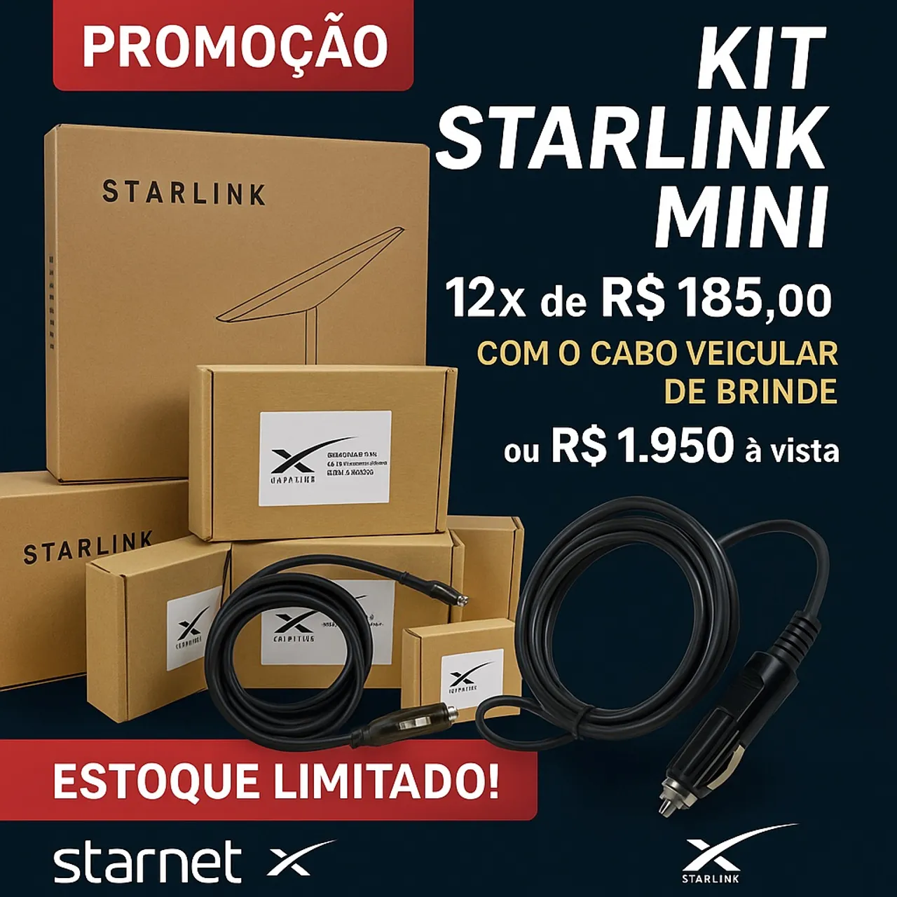 Kit Antena Starlink Mini - Internet Via Satélite