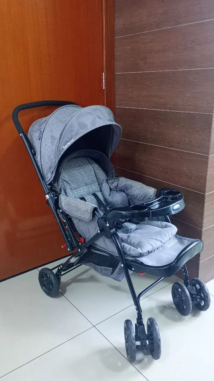 Carrinho de bebê Cosco reverse- preto Cinza - Semi-Novo - Foto 5