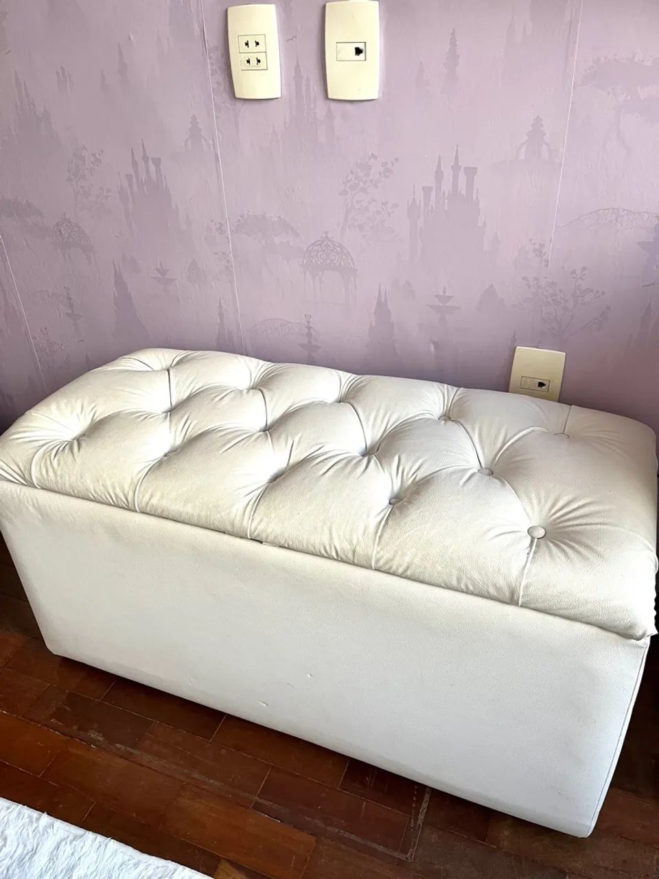 Puff Baú Courino Branco 