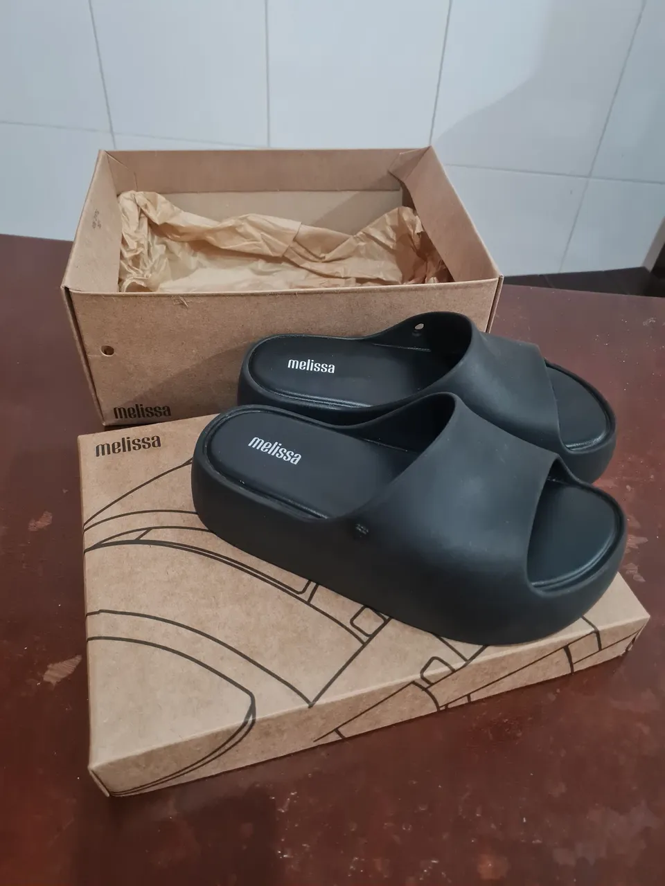 Melissa plataforma Preta - Tamanho 34