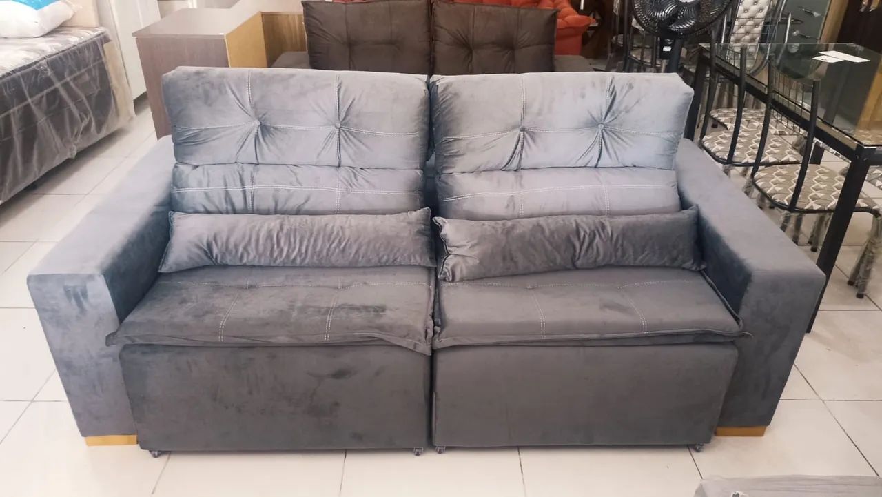 Oferta de Lindo Sofá retrátil e reclinável com Frete grátis  - Foto 2