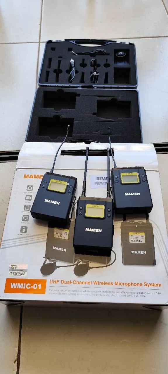 Vendo para câmeras - Microfone Lapela WMIC-01 (Mamen®) Sem Fio