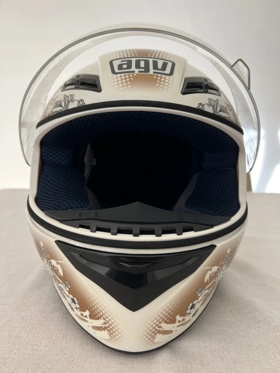 Capacete AGV K-3 Branco Florido