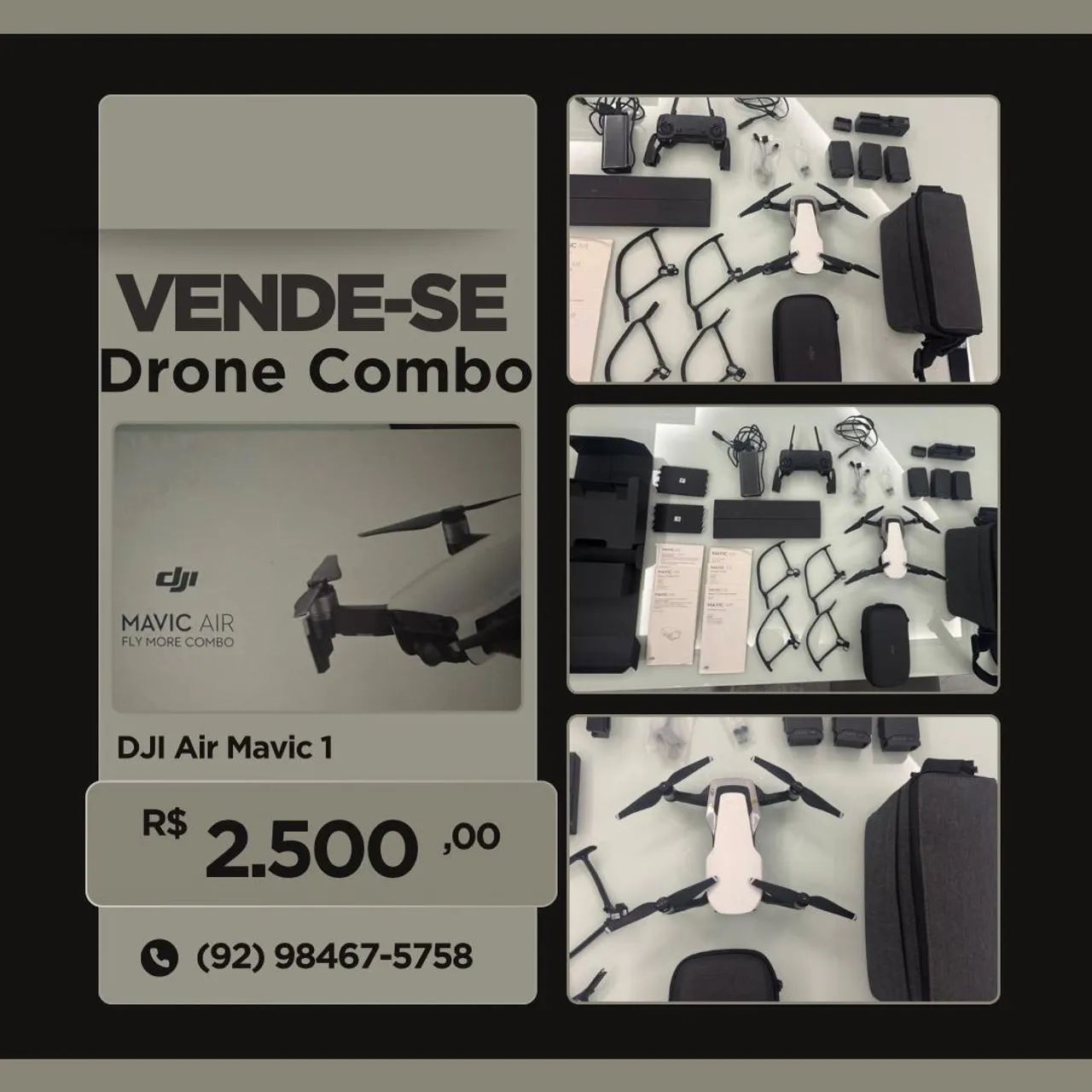 Drone DJI Mavic Air 1 Combo - Usado