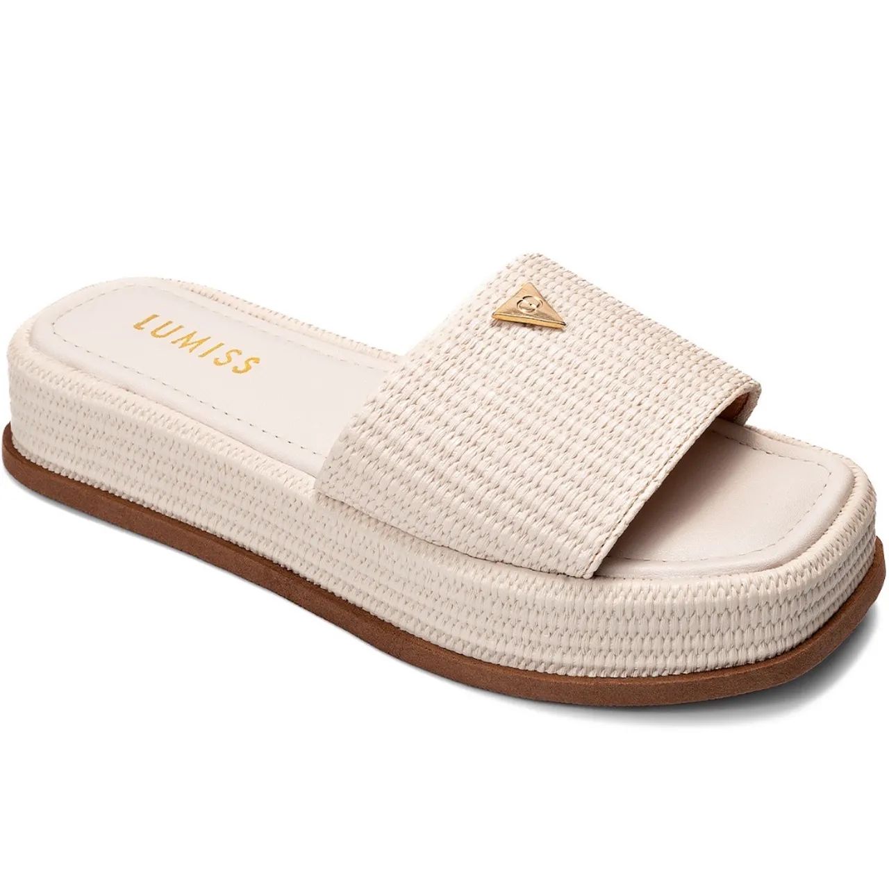 Tamanco Feminino Lumiss Sandália Flatform Chinelo Confortável Juta - Foto 2