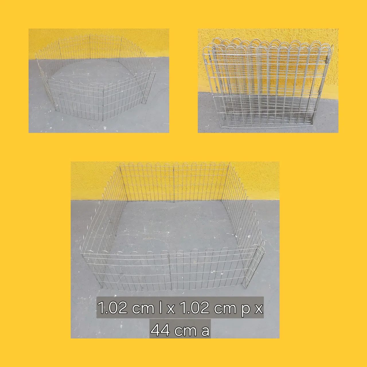 Cercadinho para filhotes - 1,02m x 1,02m x 44cm