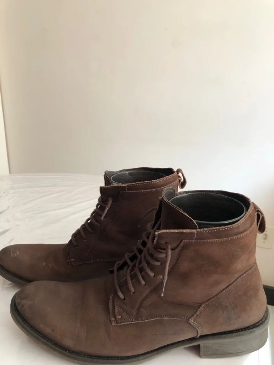 Botas de couro marrom JOHN - Foto 4