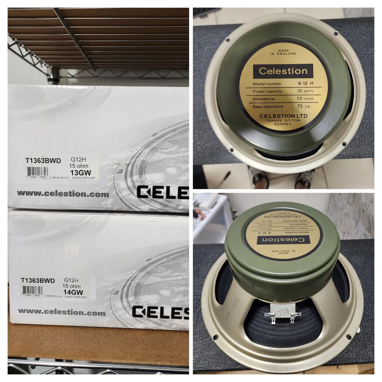 Par Celestion Greenback Heritage G12H Inglês