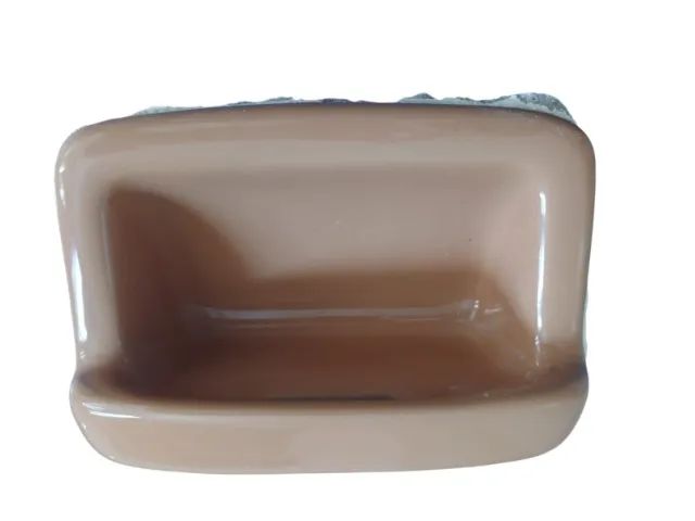 Saboneteira Louça Cerâmica Marrom 16x9x7cm Celite - Foto 2