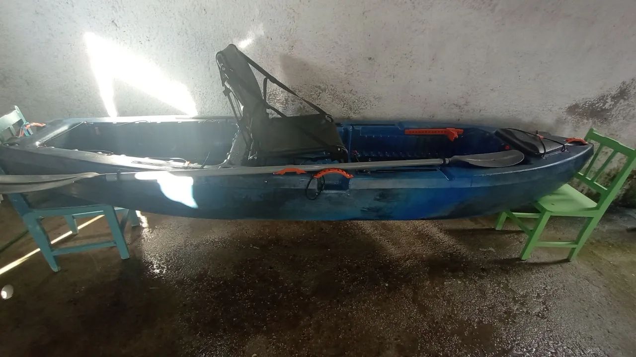 Caiaque Osken Pesca 3.2 - Azul - Carga 180kg + Colete - Foto 5